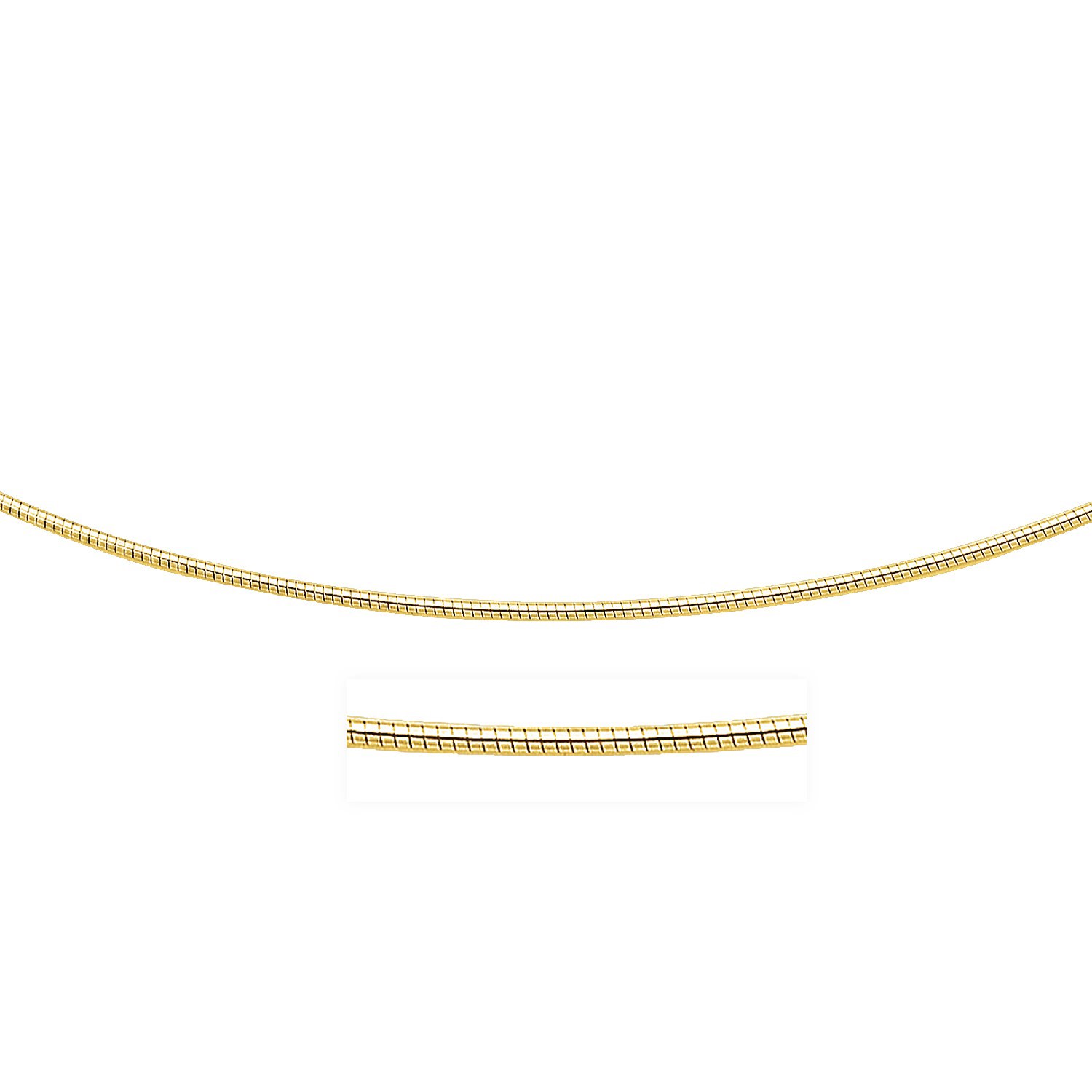 1.5mm Round Omega Necklace in 14K Yellow Gold Richard Cannon Jewelry