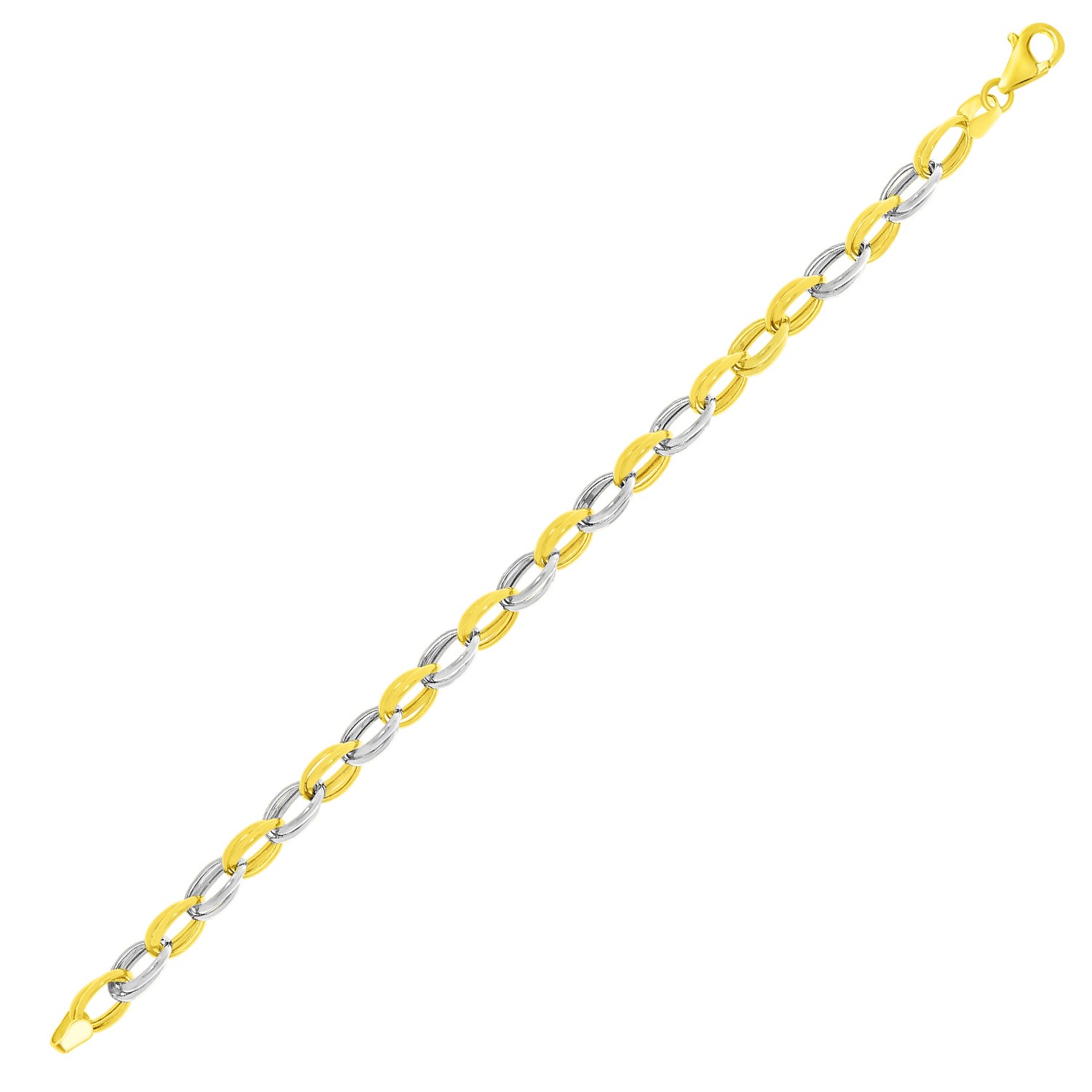 Double Oval Link Chain Bracelet in 14K TwoTone Gold Richard Cannon