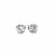 6mm Faceted White Cubic Zirconia Stud Earrings in 14k White Gold