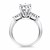 Three Stone Engagement Ring Mounting with Marquise Side Diamonds in 14k White Gold
