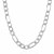 Classic Rhodium Plated Figaro Chain in Sterling Silver (8.80 mm)