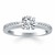 Cathedral Engagement Ring Mounting with Pave Diamonds in 14k White Gold