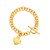 Toggle Puffed Heart Bracelet in 14K Yellow Gold