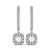 Cushion Shape Halo Style Diamond Drop Earrings in 14k White Gold (1/2 cttw)
