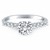 Shared Prong Diamond Band Accent Engagement Ring Mounting in 14k White Gold