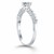 Shared Prong Diamond Band Accent Engagement Ring Mounting in 14k White Gold
