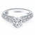 Triple Row Pave Diamond Engagement Ring Mounting in 14k White Gold
