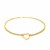 Open Heart Stationed Double Rolo Chain Anklet in 14k Yellow Gold