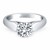 Tapered Cathedral Solitaire Engagement Ring Mounting in 14k White Gold