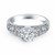 Tapered Pave Diamond Wide Band Engagement Ring in 14k White Gold