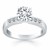Engagement Ring Mounting with Princess Cut Diamonds in 14k White Gold