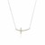 Curved Cross Diamond Studded Necklace in 14k White Gold (.21cttw)