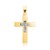 Crystal Embellished Crucifix Pendant in 14K Yellow Gold