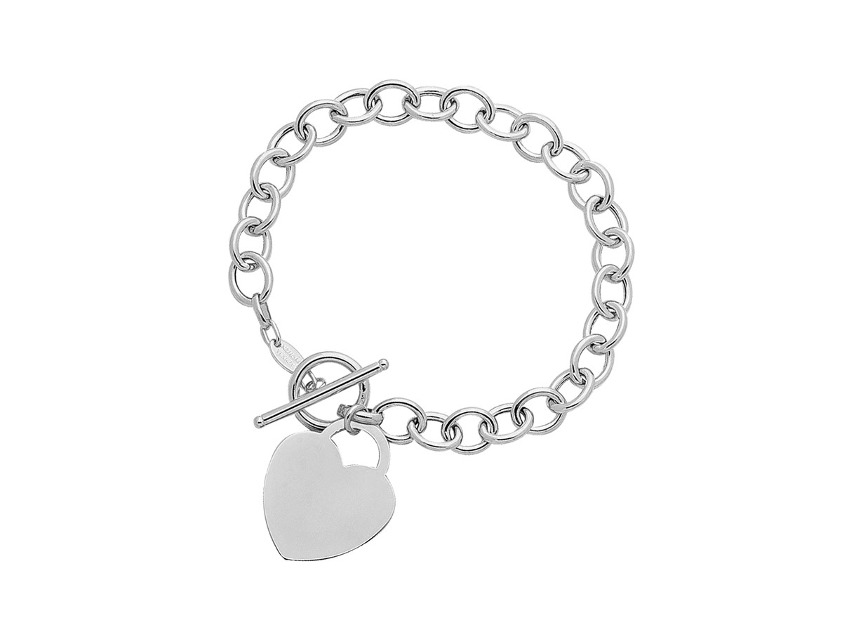 Toggle Heart Bracelet in 14K White Gold