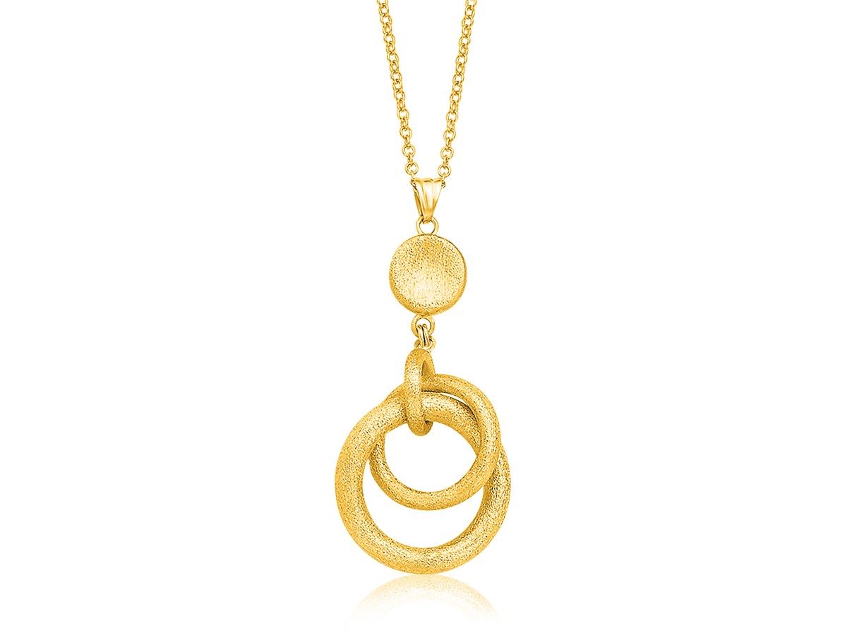 Entwined Open Circle Pendant in 14K Yellow Gold Richard Cannon Jewelry