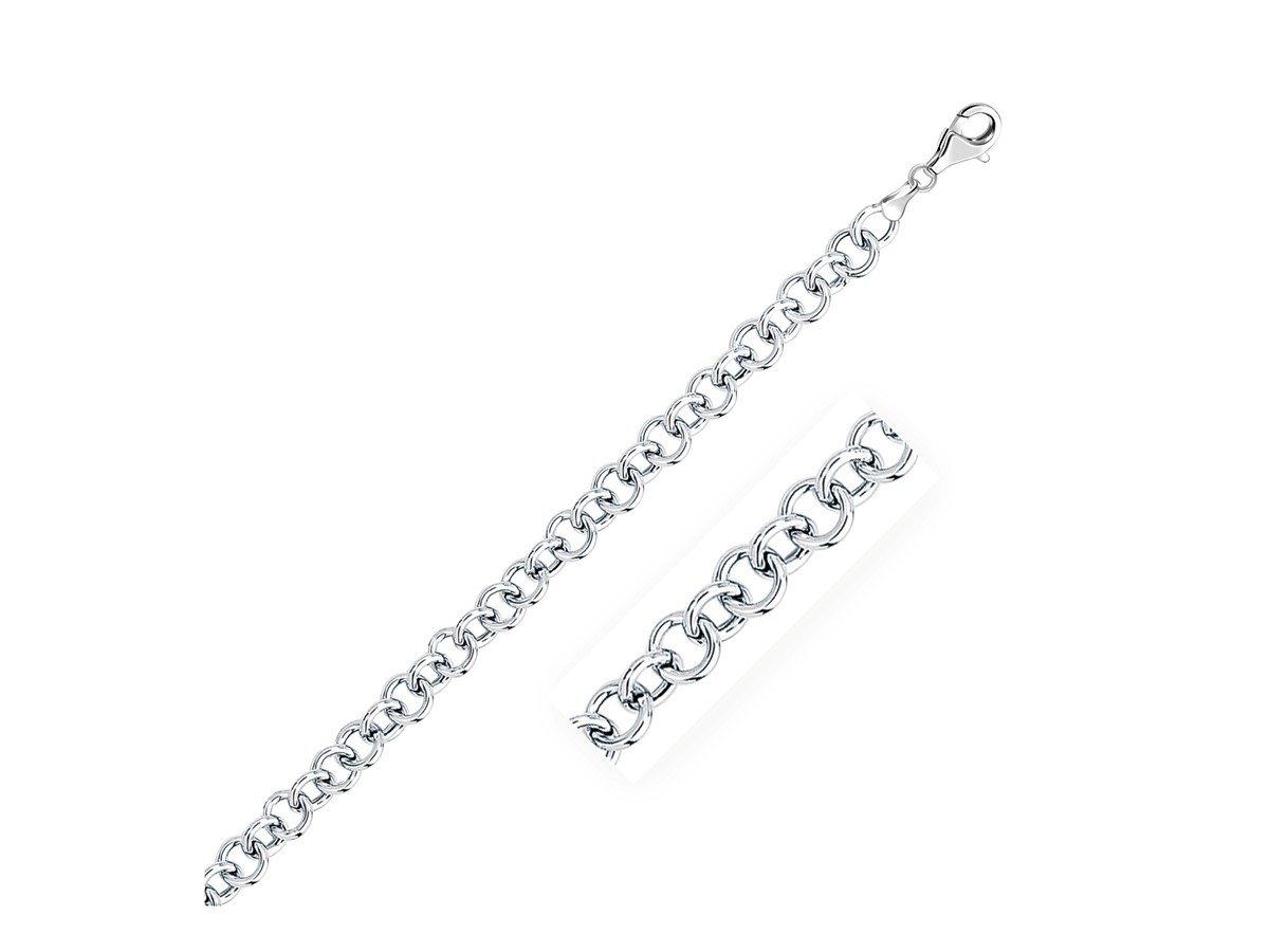 Link Charm Bracelet in 14K White Gold (7.0mm)