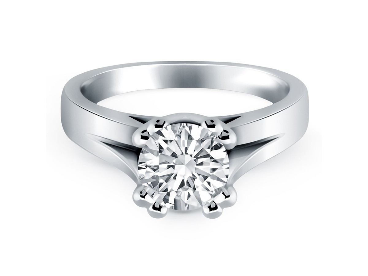 Split shank solitaire engagement rings