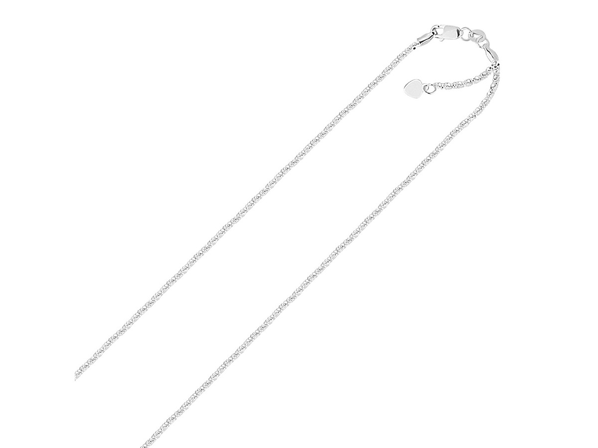 Adjustable Sparkle Chain in 14K White Gold (1.5mm)