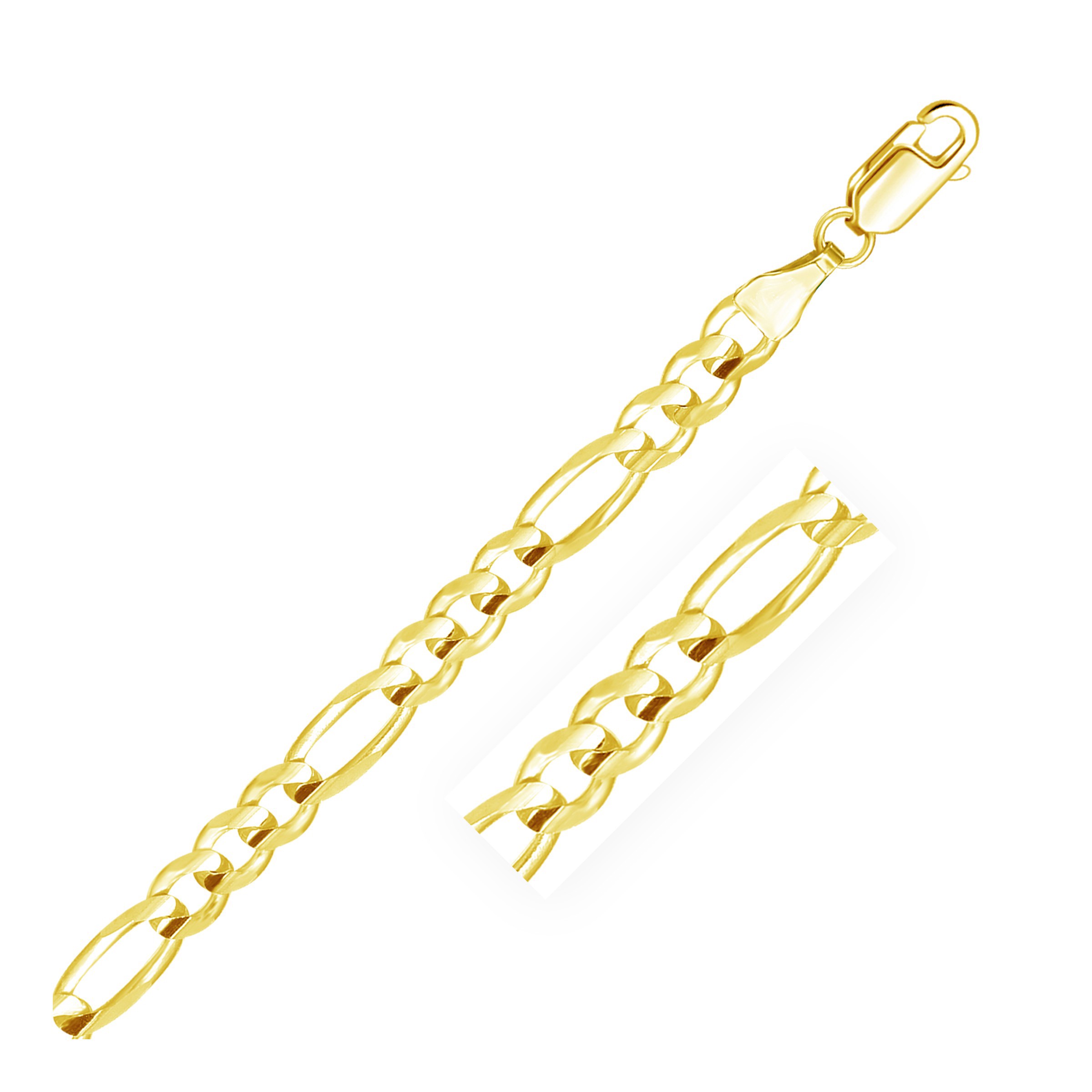 Solid Figaro Chain in 14K Yellow Gold (6.0mm) - Richard Cannon Jewelry