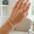Diamond Accent Station Basket Weave Bracelet in 14k White Gold (3.00 mm)