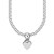 Heart Toggle Charmed Rolo Style Chain Necklace in Rhodium Plated Sterling Silver