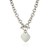 Heart Toggle Charmed Rolo Style Chain Necklace in Rhodium Plated Sterling Silver