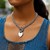 Heart Toggle Charmed Rolo Style Chain Necklace in Rhodium Plated Sterling Silver