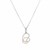 Sterling Silver Two Toned Necklace with Hearts and Cubic Zirconias