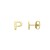 14K Yellow Gold Yours Truly Initial P Stud Earrings
