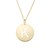 14K Yellow Gold Disc Initial K Pendant
