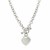 Heart Charmed Rolo Chain Necklace in Rhodium Plated Sterling Silver