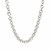 Heart Charmed Rolo Chain Necklace in Rhodium Plated Sterling Silver