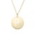 14K Yellow Gold Disc Initial F Pendant