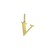 14K Yellow Gold Initial V Charm Pendant