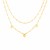 14k Yellow Gold Two Strand Necklace with Beads and Hearts