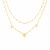 14k Yellow Gold Two Strand Necklace with Beads and Hearts