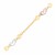 Multi Tone Heart Stationed Anklet in 14k Tri-Color Gold