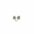 3mm Black Tone Cubic Zirconia Stud Earrings in 14k White Gold