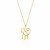 14k Yellow Gold Oval Link Necklace with Monkey Pendant