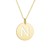 14K Yellow Gold Disc Initial N Pendant