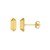 14K Yellow Gold Long Hexagon Post Earrings