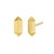 14K Yellow Gold Long Hexagon Post Earrings