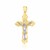 Two Tone Cross Pendant in 14k Gold