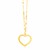 14k Yellow Gold Necklace with Reversible Heart Pendant