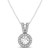 Round Pendant with Split Bail and Diamond Halo in 14k White Gold (3/4 cttw)