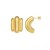 14K Yellow Gold Triple Bar Half Hoop Earrings