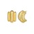 14K Yellow Gold Triple Bar Half Hoop Earrings