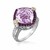 Pink Amethyst, Rhodolite, and Diamond Accented Cushion Ring in 18K Yellow Gold and Sterling Silver (.23 ct. tw.)
