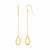 Textured Pear Shaped Long Drop Earrings in 14k Yellow Gold