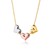 Triple Heart Necklace in 14k Tri-Color Gold